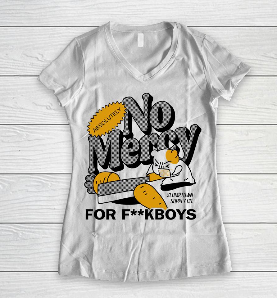 Slumptown Supply Co Merch No Mercy Women V-Neck T-Shirt