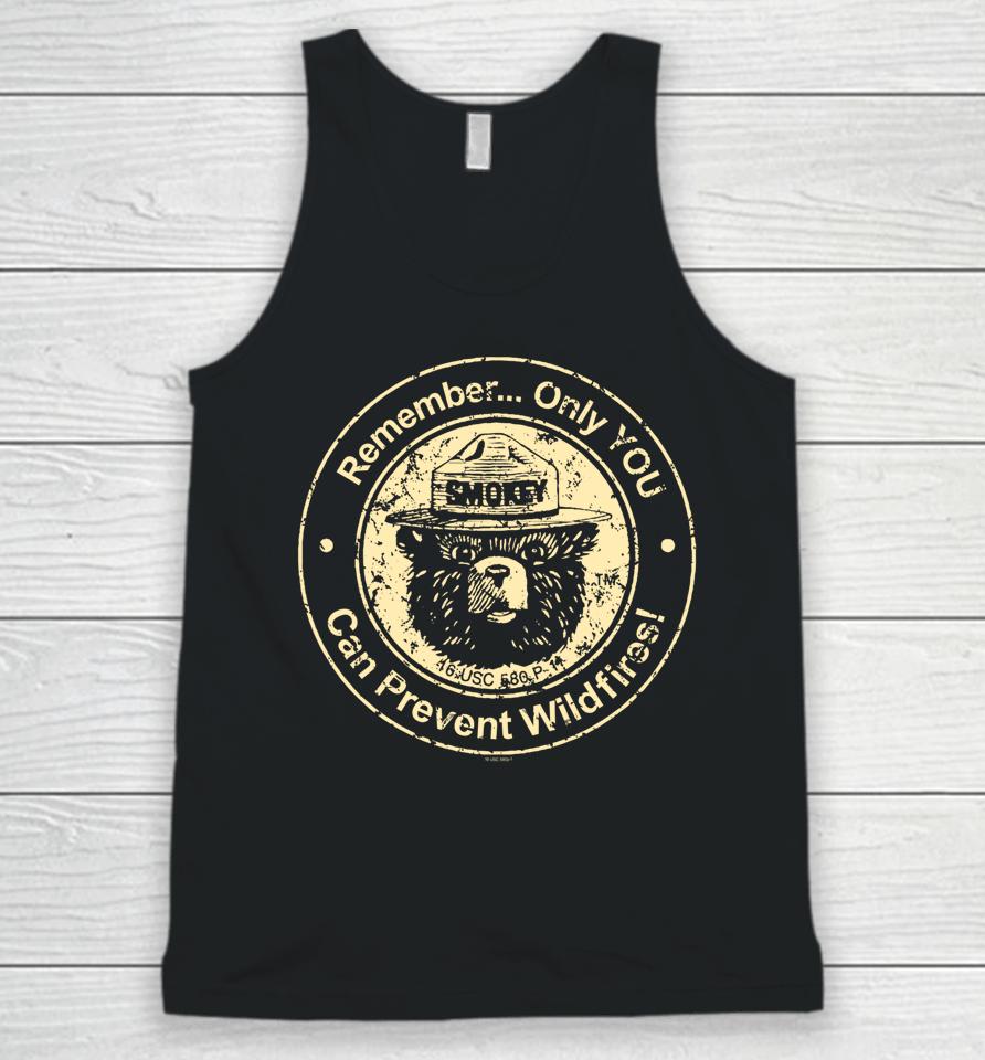 Smokey Bear Only You Can Prevent Wildfires Unisex Tank Top
