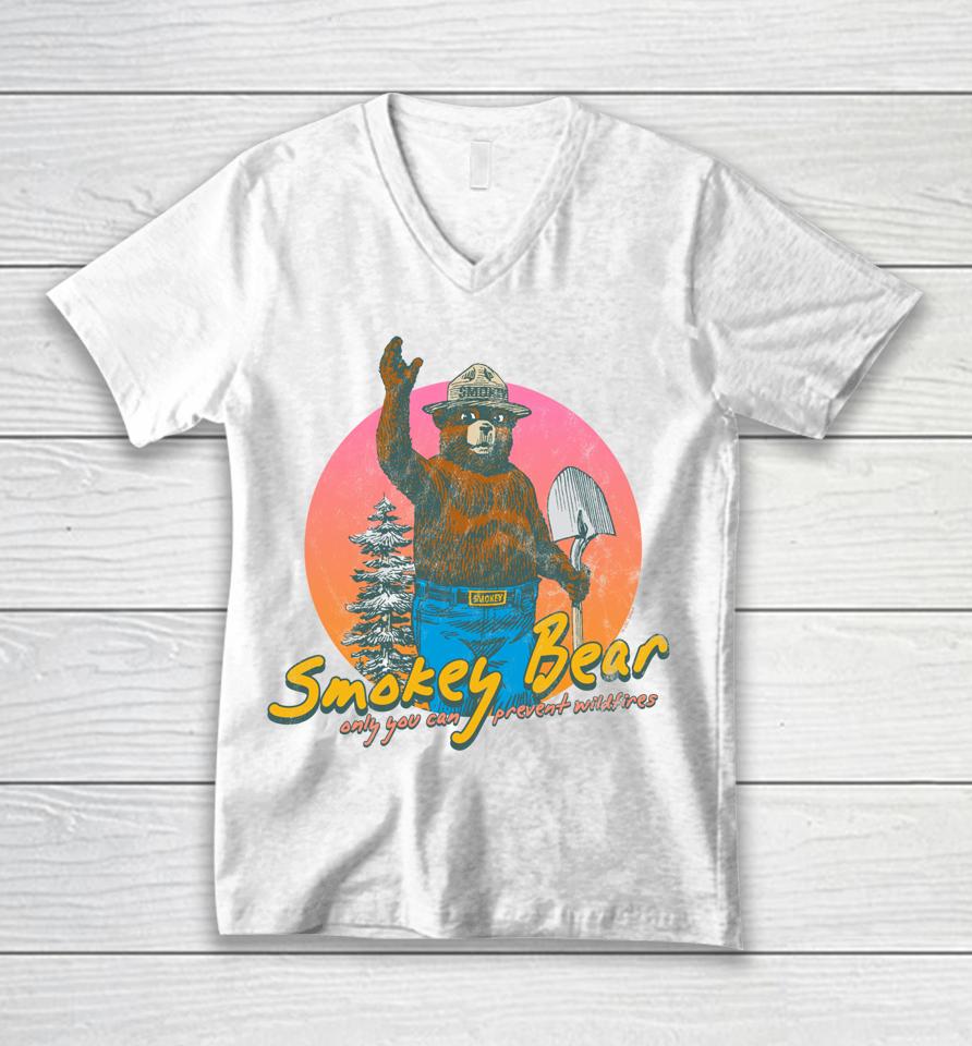 Smokey Bear Retro Smokey Bear Unisex V-Neck T-Shirt