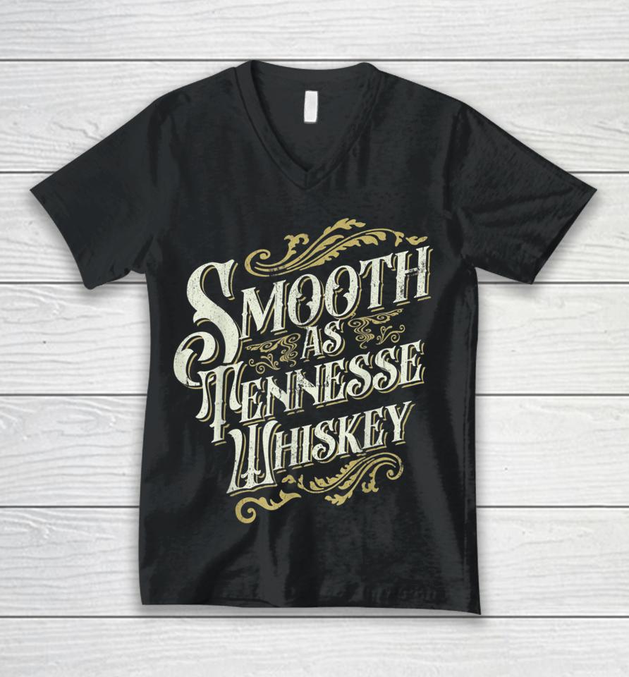 Smooth As Tennessee Whiskey Strawberry Wine Unisex V-Neck T-Shirt