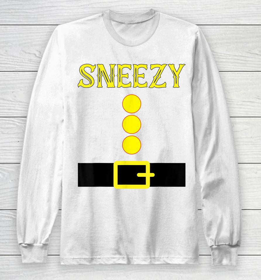 Sneezy Dwarf Group Color Family Matching Costume Halloween Long Sleeve T-Shirt