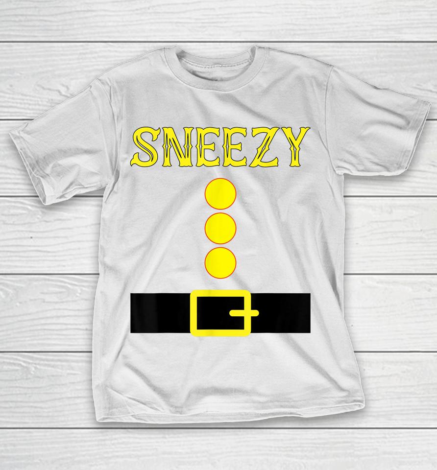 Sneezy Dwarf Group Color Family Matching Costume Halloween T-Shirt