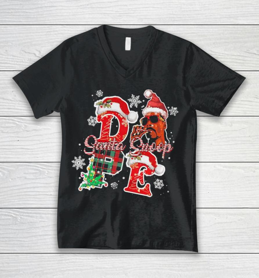 Snoop Dogg Merry Christmas Shizzle Ma Nizzle Dope Merry Chrizzle Fo Shizzle Santa Snoop Sweatershirts Unisex V-Neck T-Shirt