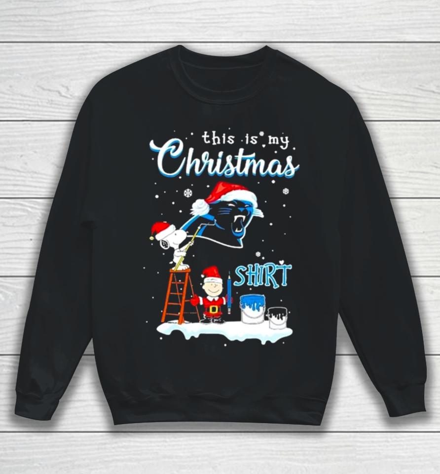 Snoopy And Charlie Brown Nfl Carolina Panthers This Is My Christmas Sweatshirt