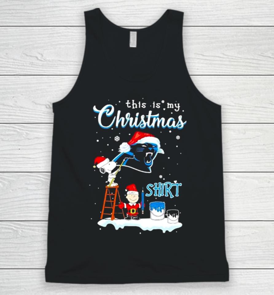 Snoopy And Charlie Brown Nfl Carolina Panthers This Is My Christmas Unisex Tank Top