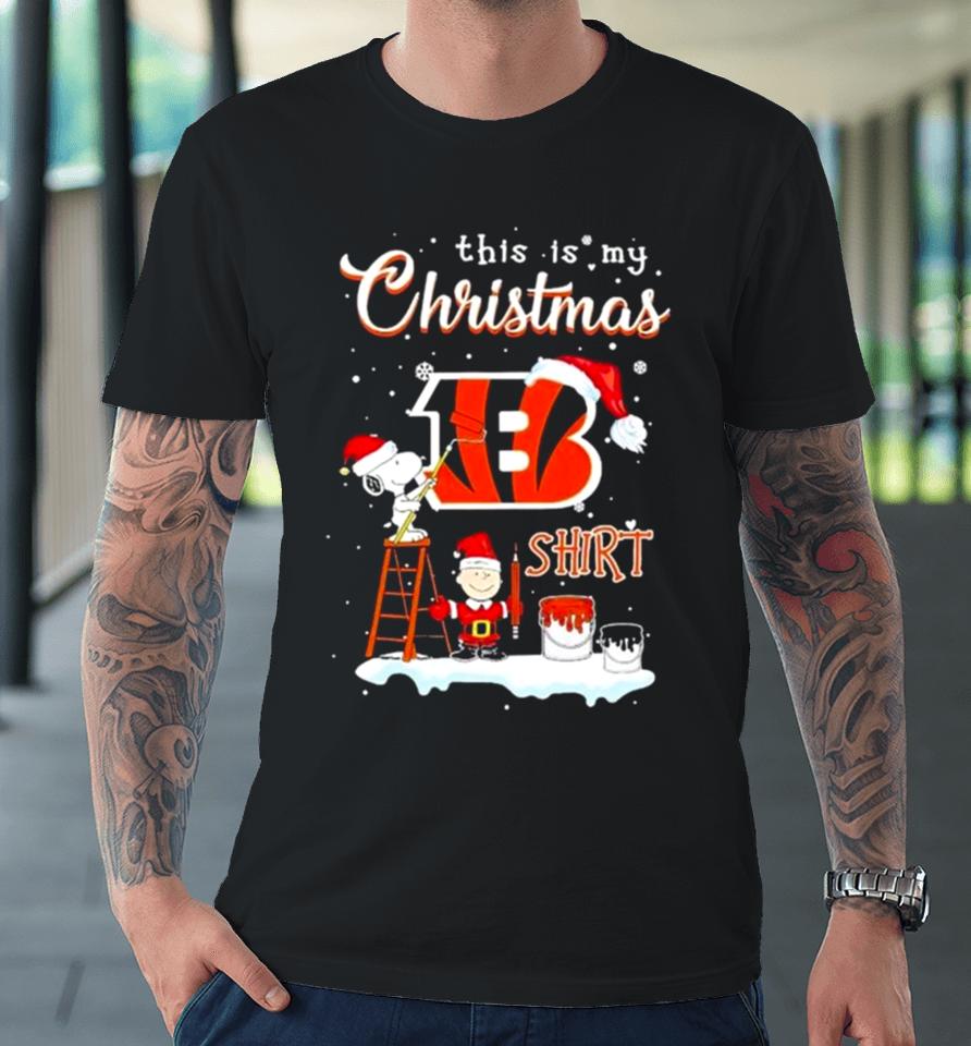Snoopy And Charlie Brown Nfl Cincinnati Bengals This Is My Christmas Premium T-Shirt