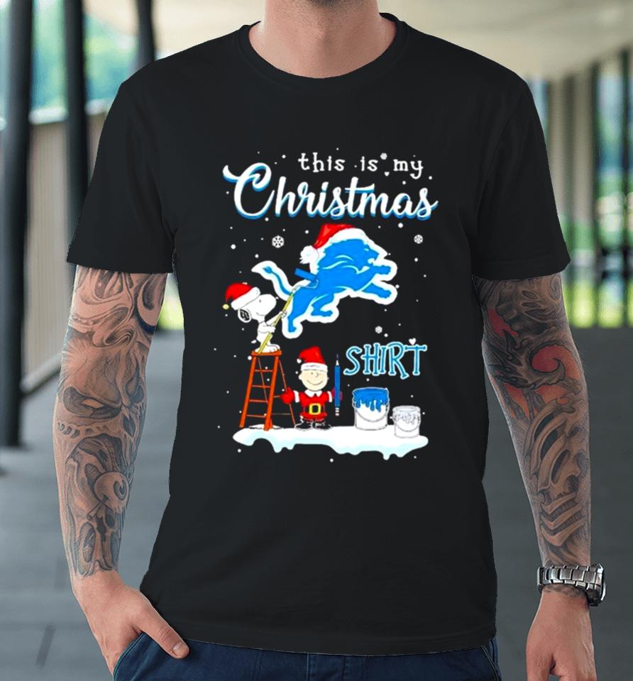 Snoopy And Charlie Brown Nfl Detroit Lions This Is My Christmas Premium T-Shirt