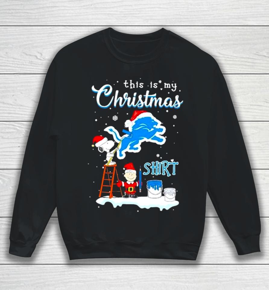 Snoopy And Charlie Brown Nfl Detroit Lions This Is My Christmas Sweatshirt
