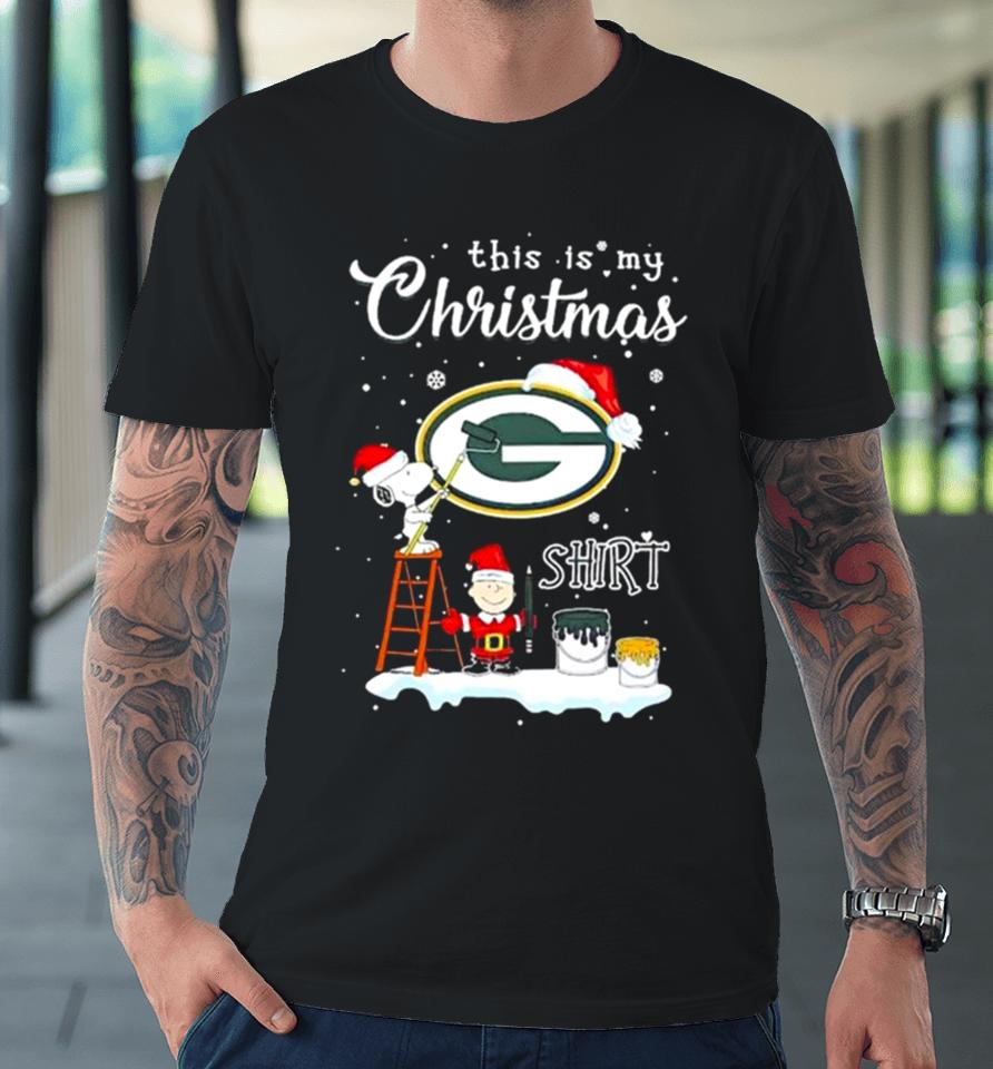 Snoopy And Charlie Brown Nfl Green Bay Packers This Is My Christmas Premium T-Shirt