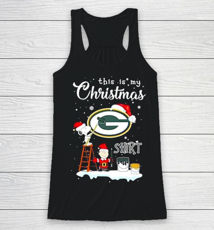 Snoopy And Charlie Brown Nfl Green Bay Packers This Is My Christmas Racerback Tank