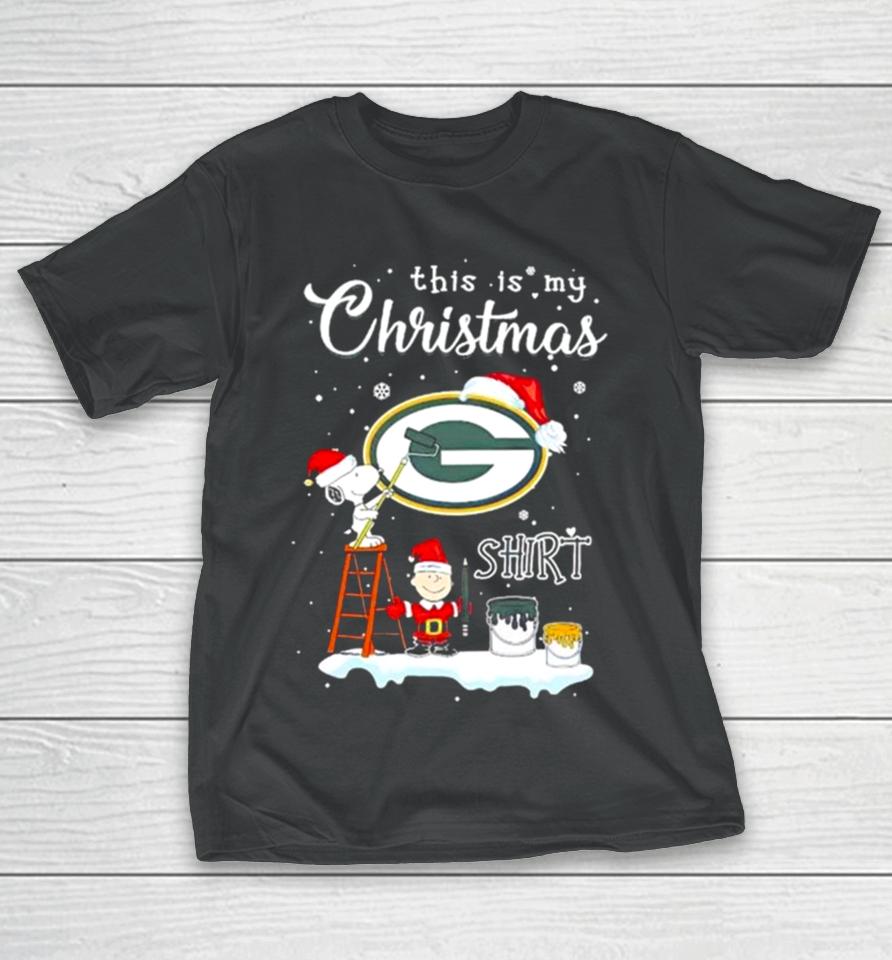 Snoopy And Charlie Brown Nfl Green Bay Packers This Is My Christmas T-Shirt