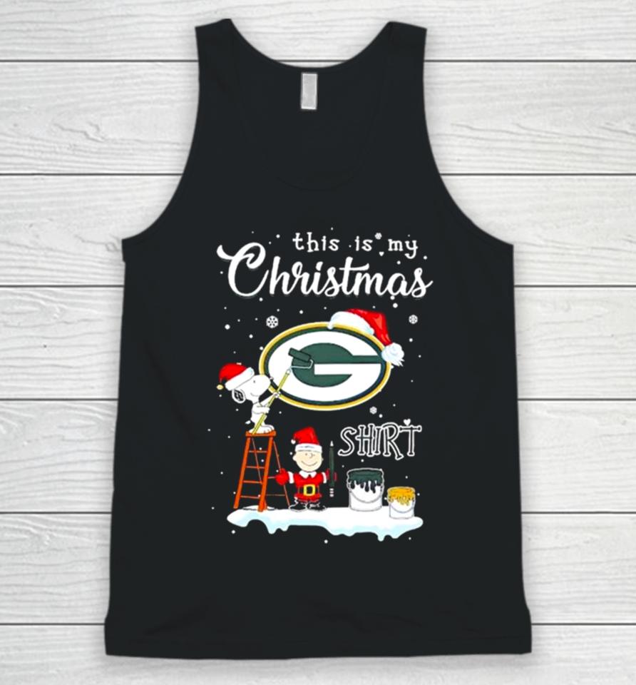 Snoopy And Charlie Brown Nfl Green Bay Packers This Is My Christmas Unisex Tank Top