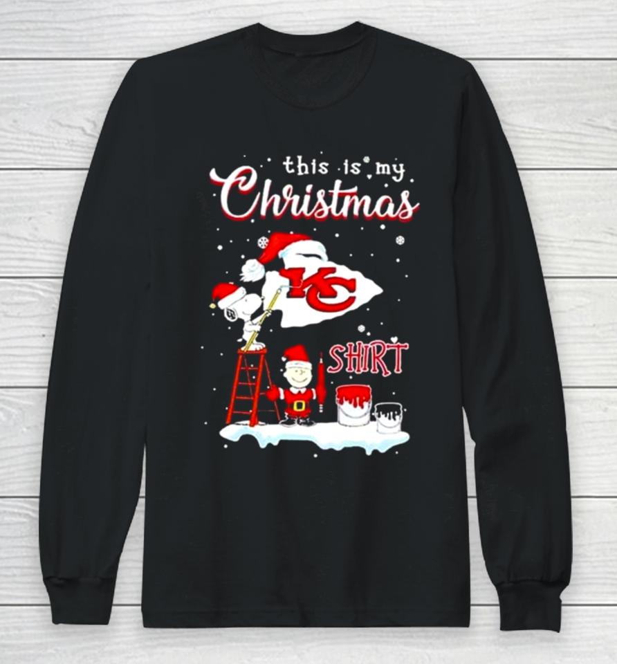Snoopy And Charlie Brown Nfl Kansas City Chiefs This Is My Christmas Long Sleeve T-Shirt