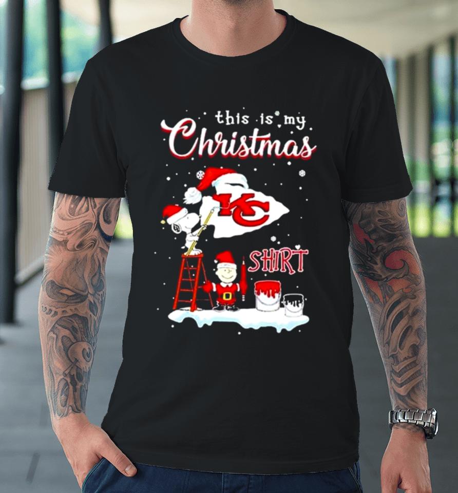 Snoopy And Charlie Brown Nfl Kansas City Chiefs This Is My Christmas Premium T-Shirt