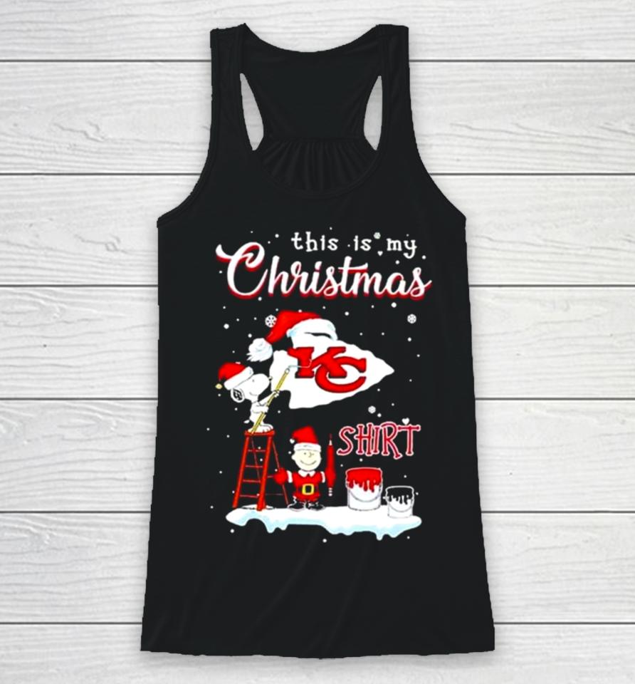 Snoopy And Charlie Brown Nfl Kansas City Chiefs This Is My Christmas Racerback Tank