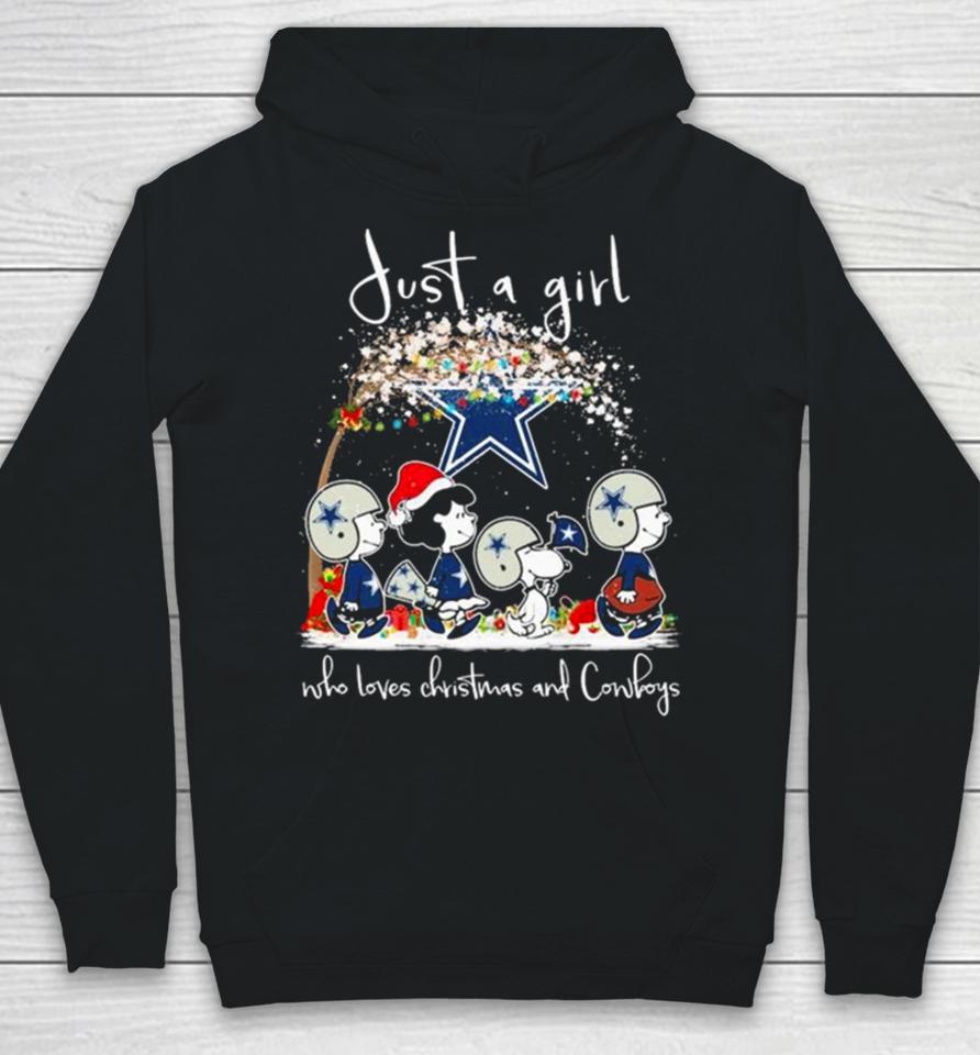 Snoopy And Friends Just A Girl Who Loves Christmas And Dallas Cowboys T Hoodie