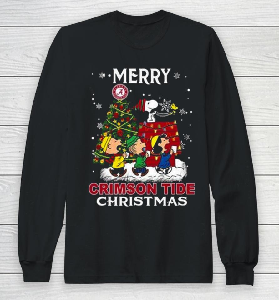 Snoopy And Friends Merry Christmas Alabama Crimson Tide 2023 Long Sleeve T-Shirt
