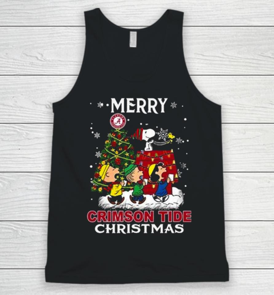 Snoopy And Friends Merry Christmas Alabama Crimson Tide 2023 Unisex Tank Top