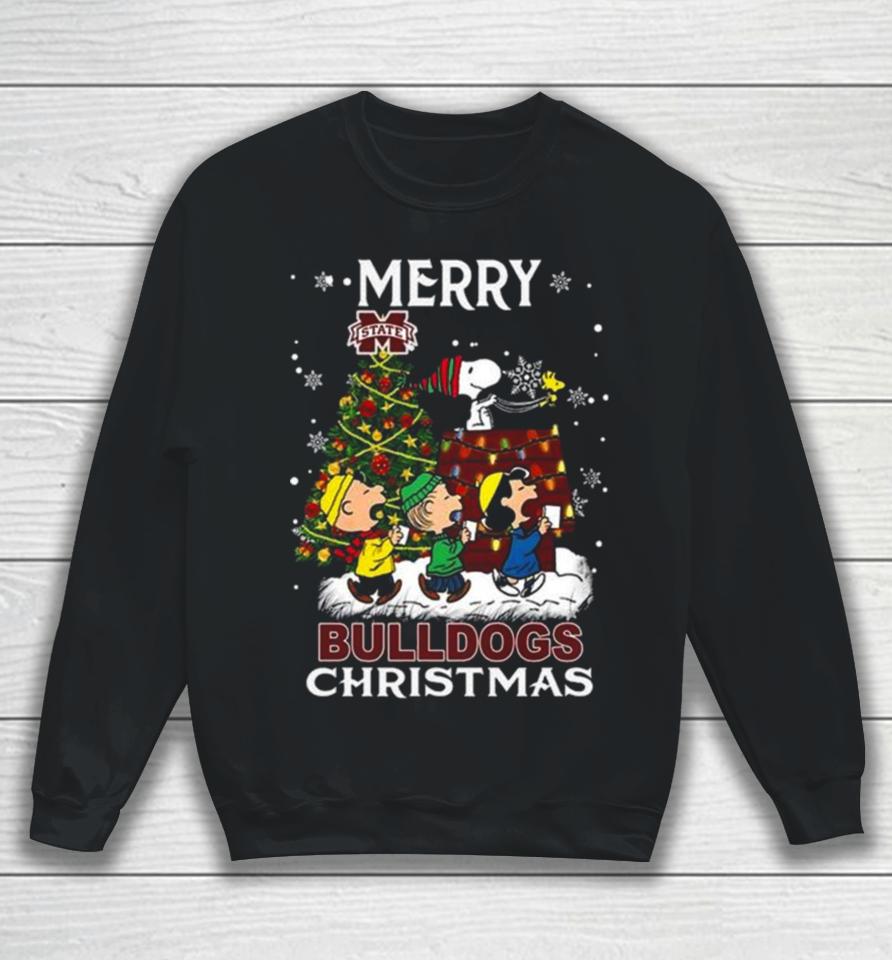 Snoopy And Friends Merry Christmas Mississippi State Bulldogs 2023 Sweatshirt