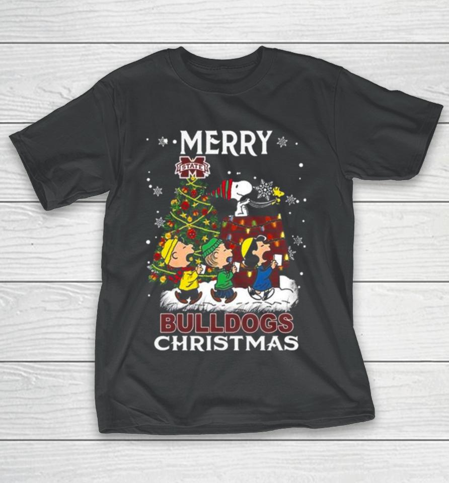 Snoopy And Friends Merry Christmas Mississippi State Bulldogs 2023 T-Shirt