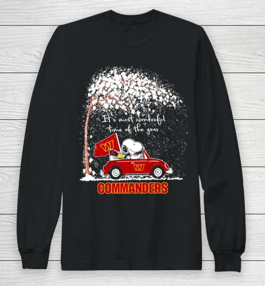 Snoopy And Woodstock Commanders Winter It’s Most Wonderful Time Of The Year Long Sleeve T-Shirt