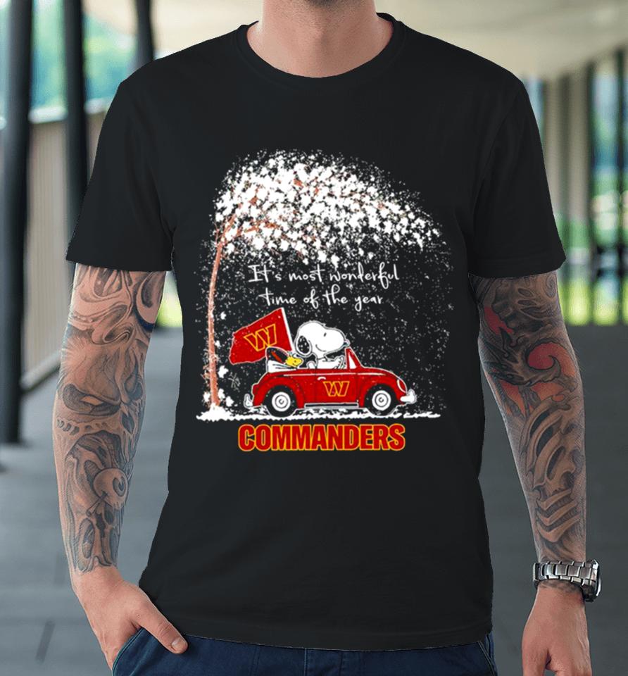 Snoopy And Woodstock Commanders Winter It’s Most Wonderful Time Of The Year Premium T-Shirt