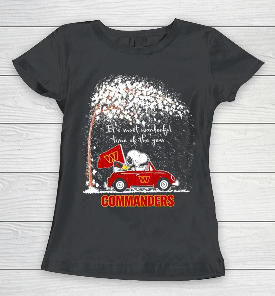 Snoopy And Woodstock Commanders Winter It’s Most Wonderful Time Of The Year Women T-Shirt