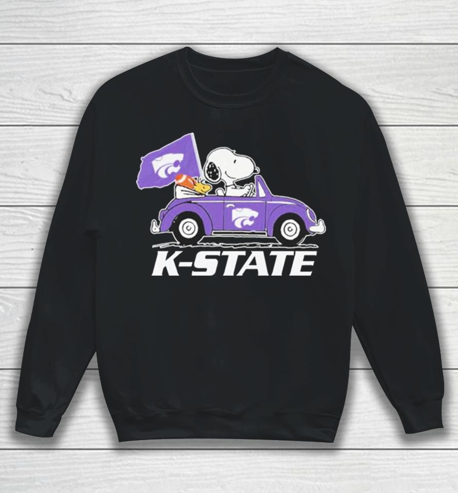 Snoopy And Woodstock Driving Car Kansas State Wildcats Bowl Champions Sweatshirt