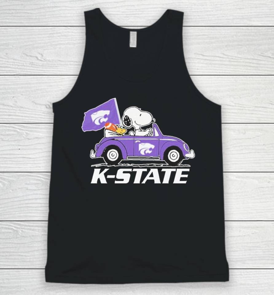 Snoopy And Woodstock Driving Car Kansas State Wildcats Bowl Champions Unisex Tank Top