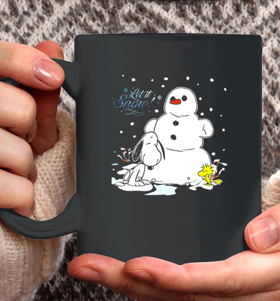 Snoopy And Woodstock Let It Snow Christmas 2023 Illustration Coffee Mug