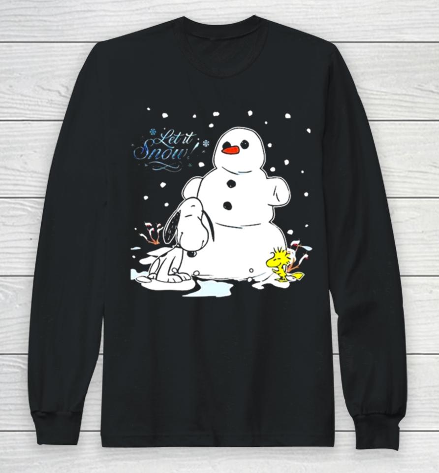 Snoopy And Woodstock Let It Snow Christmas 2023 Illustration Long Sleeve T-Shirt
