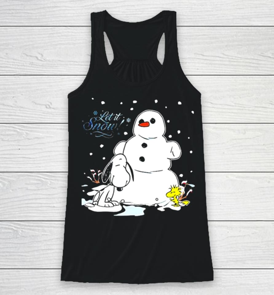 Snoopy And Woodstock Let It Snow Christmas 2023 Illustration Racerback Tank