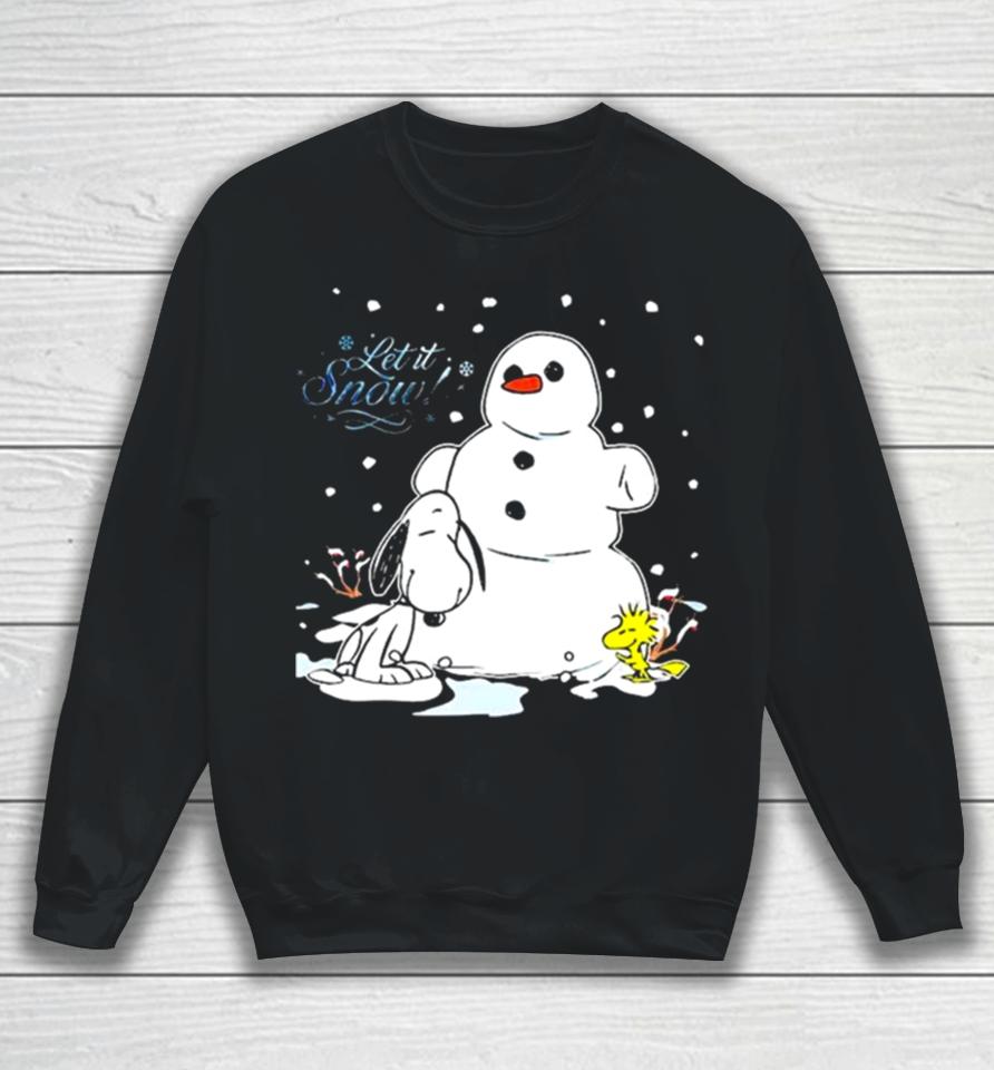 Snoopy And Woodstock Let It Snow Christmas 2023 Illustration Sweatshirt