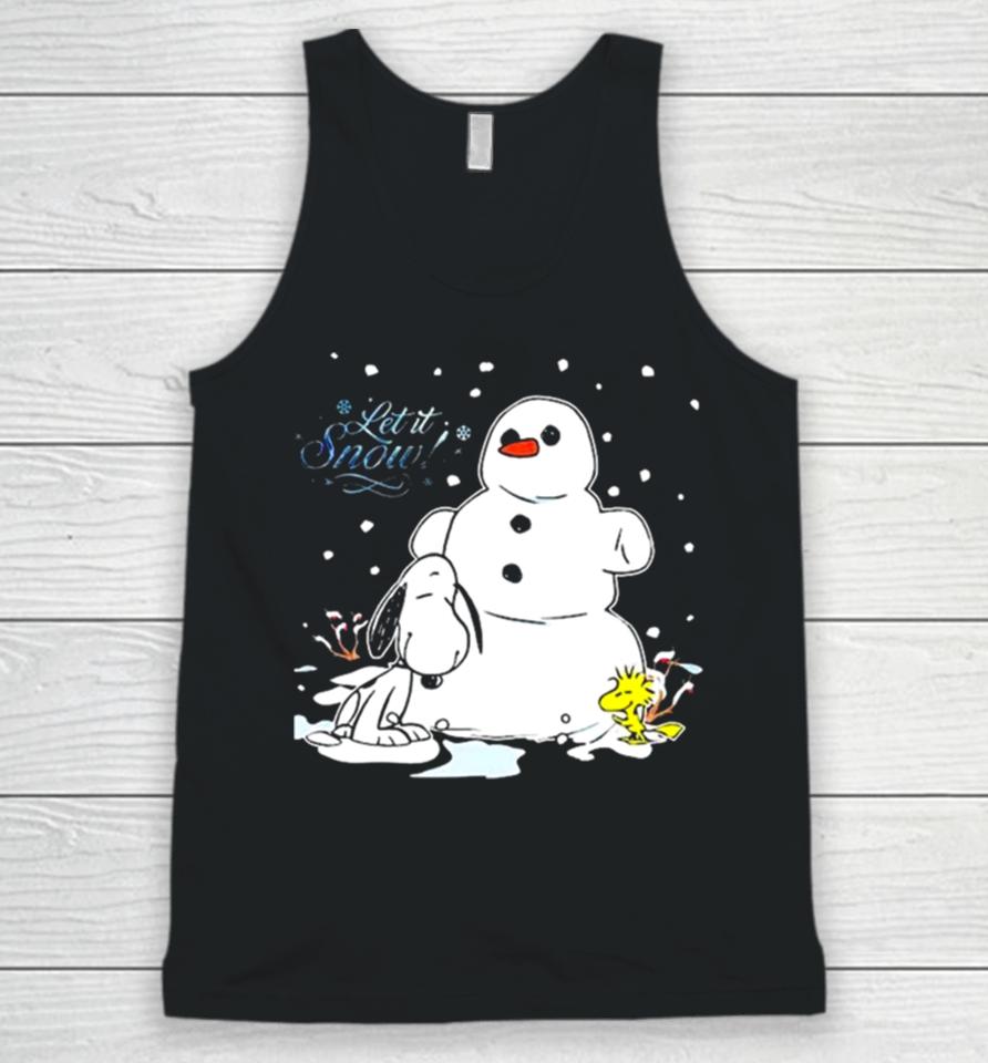 Snoopy And Woodstock Let It Snow Christmas 2023 Illustration Unisex Tank Top