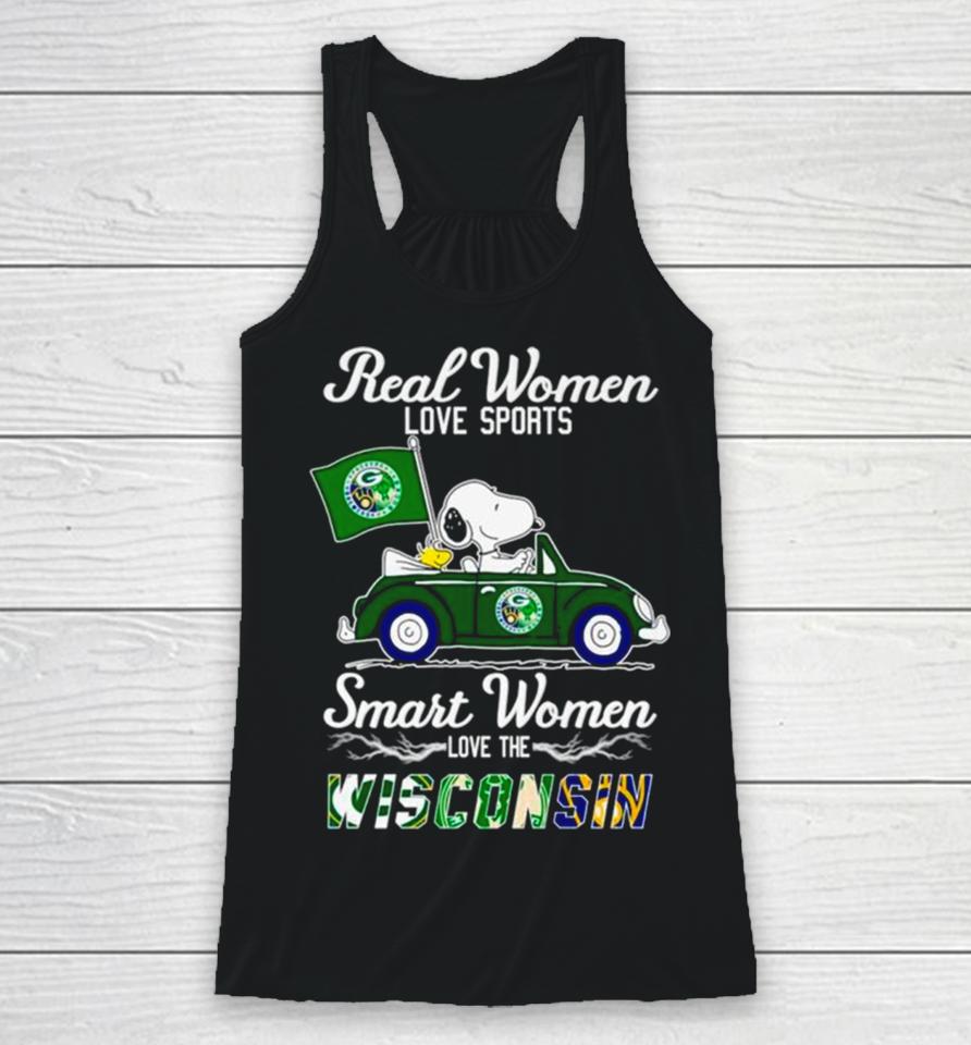 Snoopy And Woodstock Real Women Love Sports Smart Women Love The Wisconsin Racerback Tank