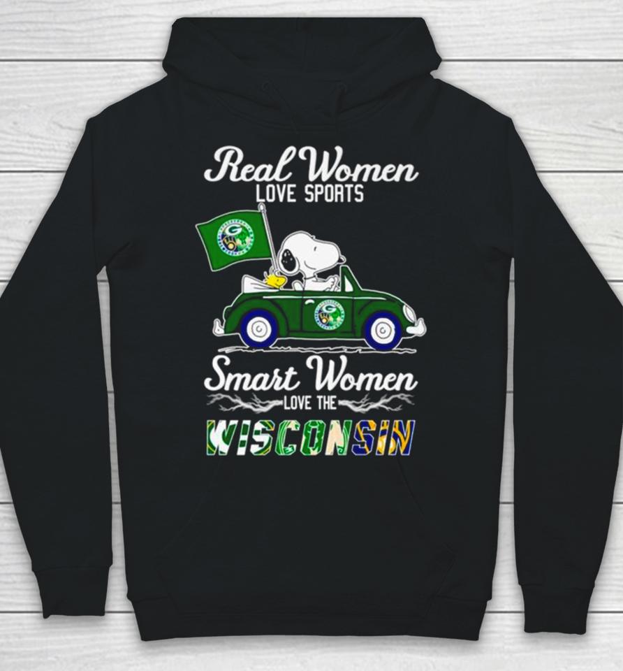 Snoopy And Woodstock Real Women Love Sports Smart Women Love The Wisconsin Hoodie