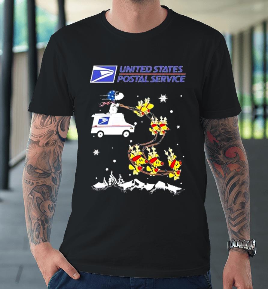Snoopy And Woodstock Reindeers United States Postal Service Christmas 2023 Sweatshirts Premium T-Shirt