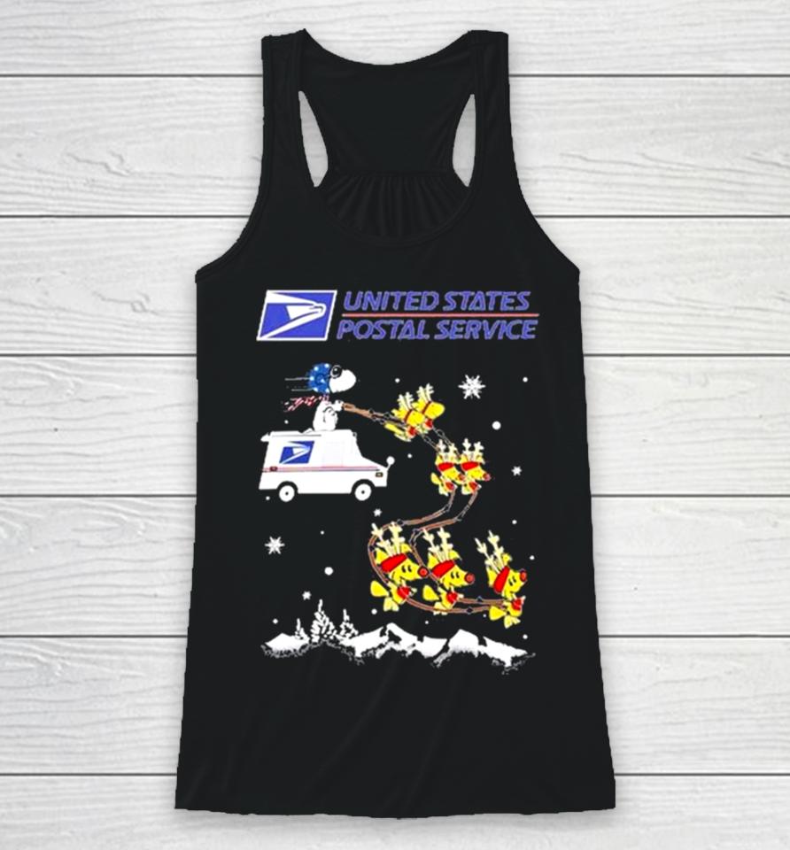 Snoopy And Woodstock Reindeers United States Postal Service Christmas 2023 Sweatshirts Racerback Tank