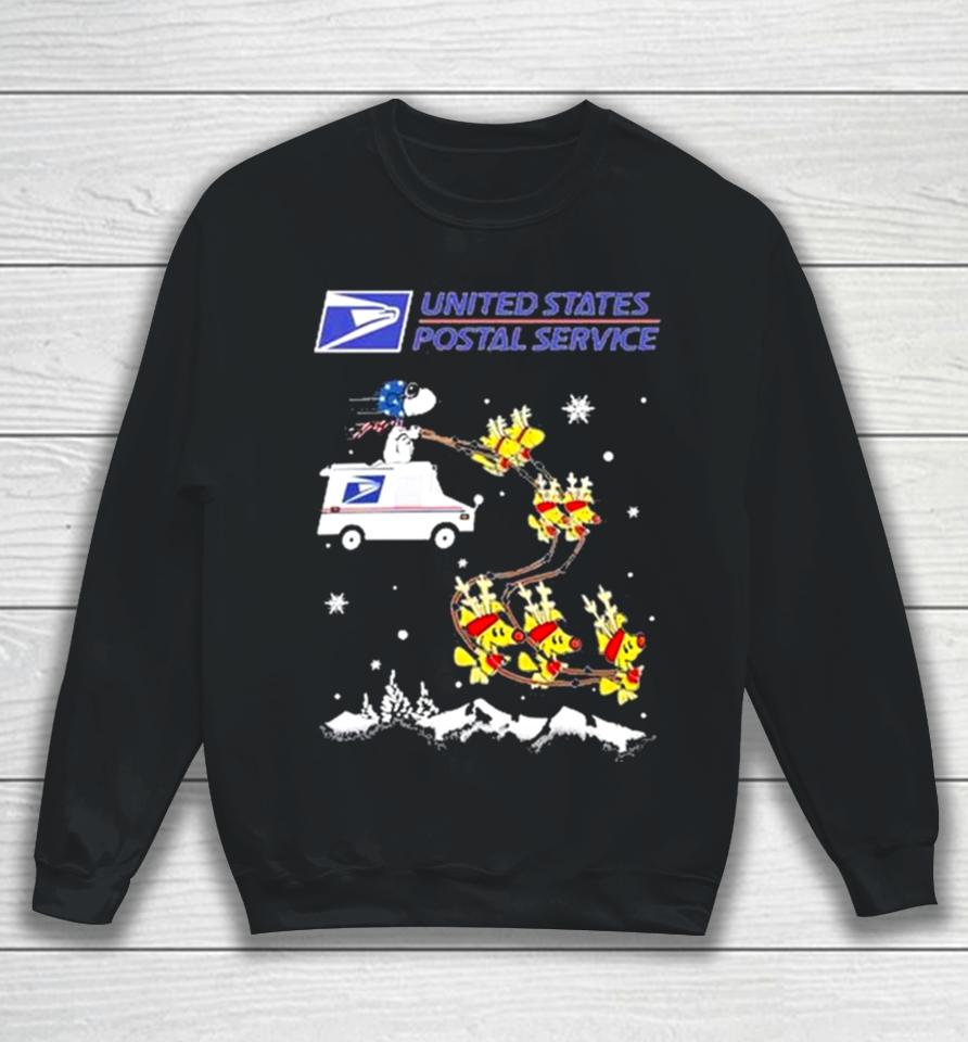 Snoopy And Woodstock Reindeers United States Postal Service Christmas 2023 Sweatshirts Sweatshirt