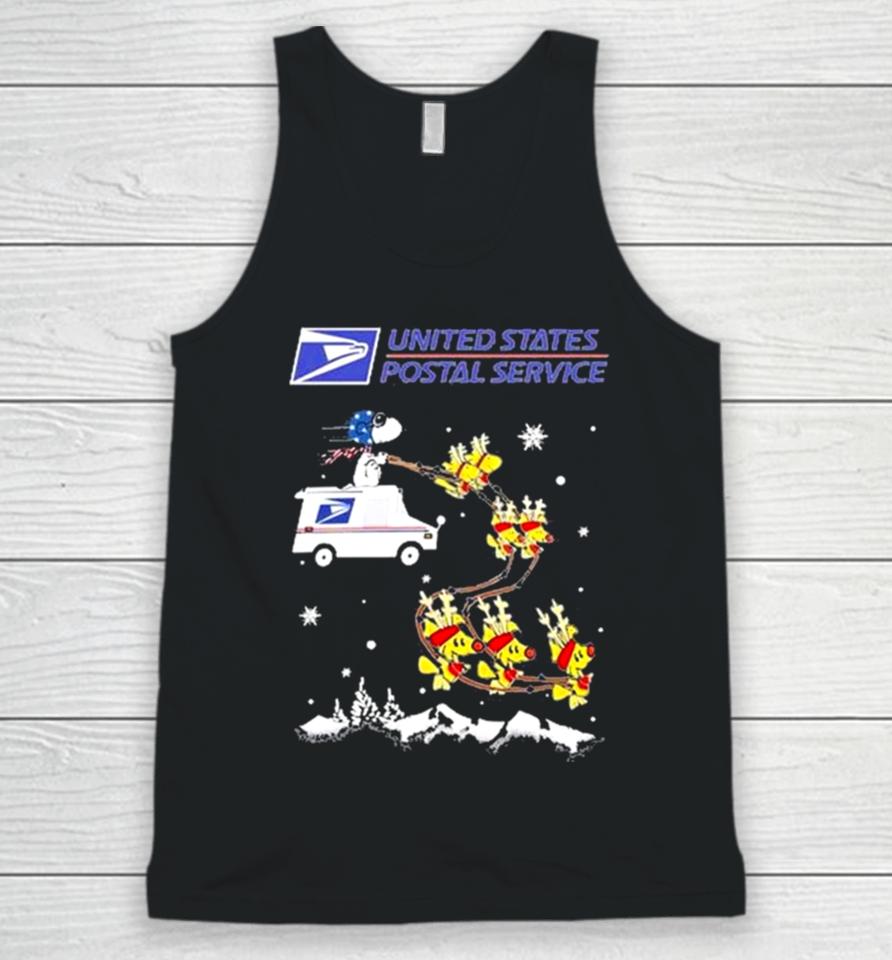 Snoopy And Woodstock Reindeers United States Postal Service Christmas 2023 Sweatshirts Unisex Tank Top