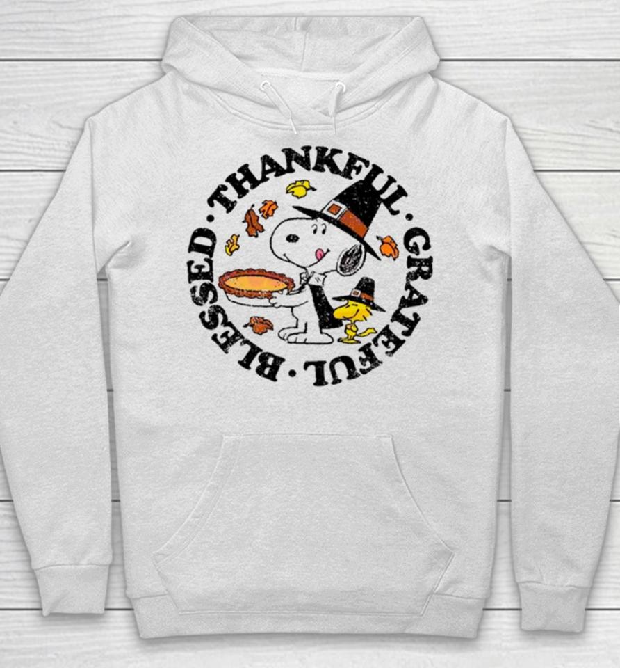 Snoopy And Woodstock Thankful Grateful Blessed Hoodie