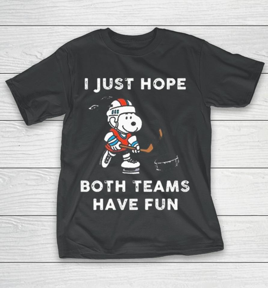 Snoopy Boston Bruins I Just Hope Both Teams Have Fun T-Shirt