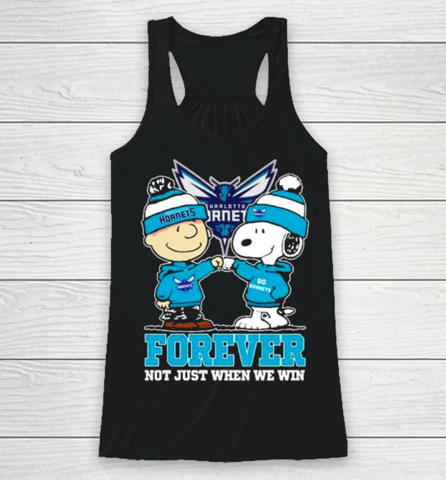 Snoopy Fist Bump Charlie Brown Charlotte Hornets Forever Not Just When We Win Racerback Tank
