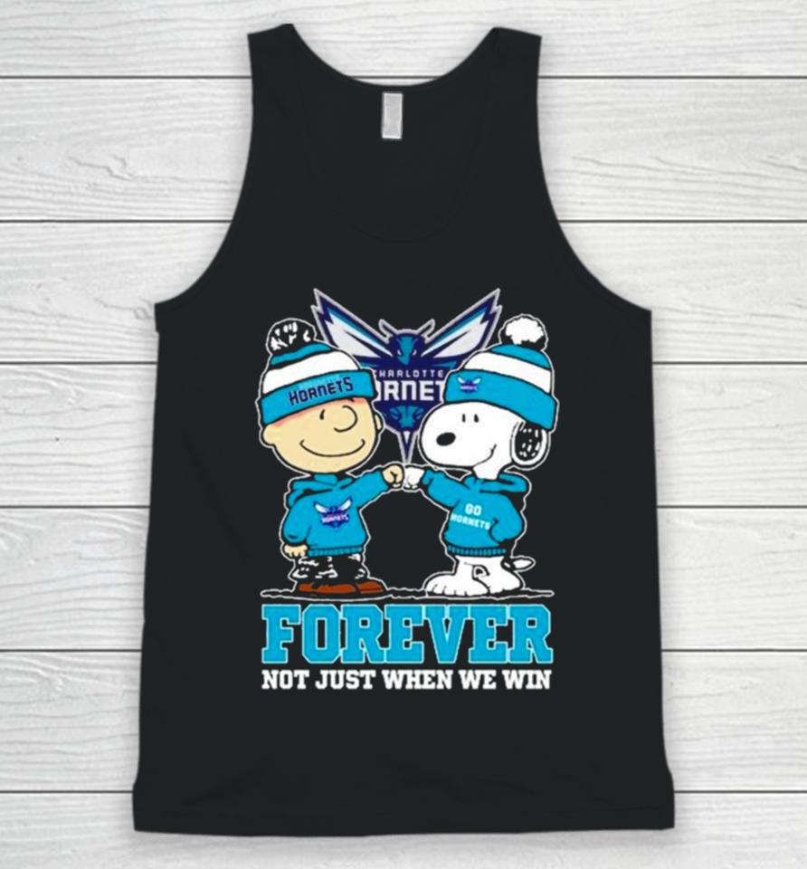 Snoopy Fist Bump Charlie Brown Charlotte Hornets Forever Not Just When We Win Unisex Tank Top