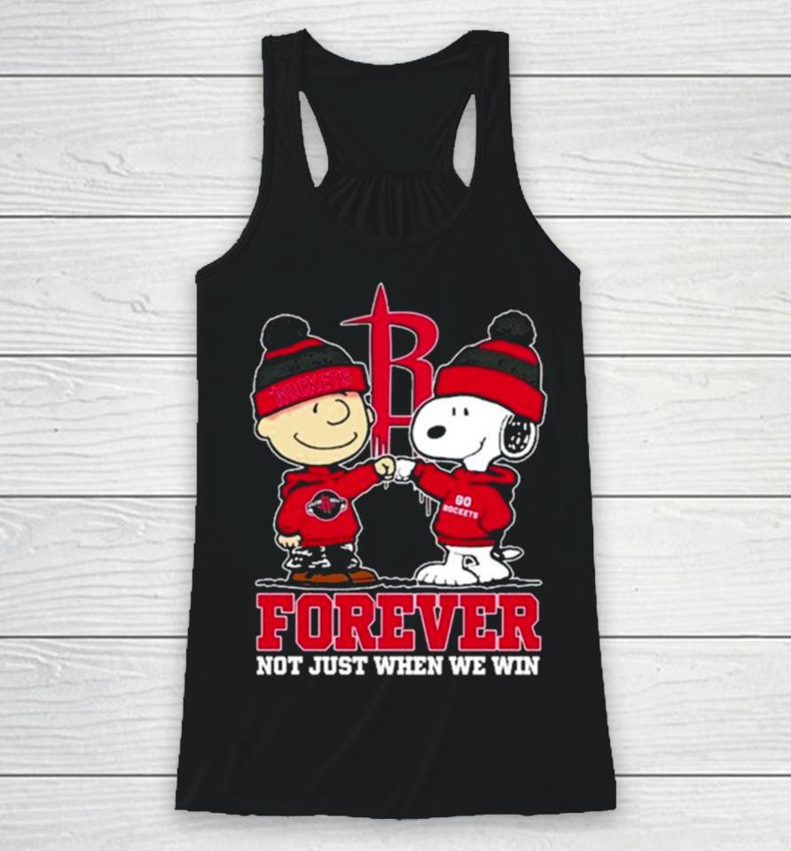Snoopy Fist Bump Charlie Brown Houston Rockets Forever Not Just When We Win Racerback Tank