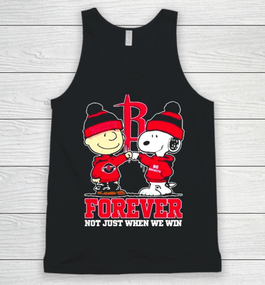 Snoopy Fist Bump Charlie Brown Houston Rockets Forever Not Just When We Win Sshirts Unisex Tank Top