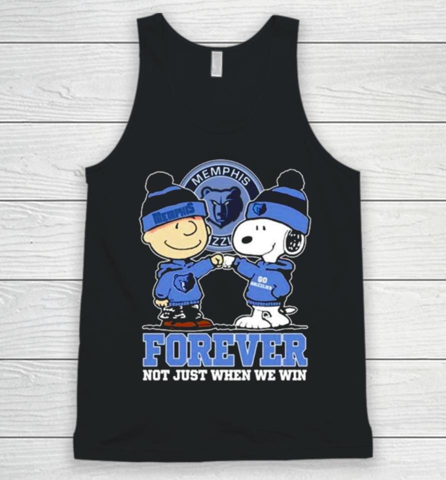 Snoopy Fist Bump Charlie Brown Memphis Grizzlies Forever Not Just When We Win Unisex Tank Top
