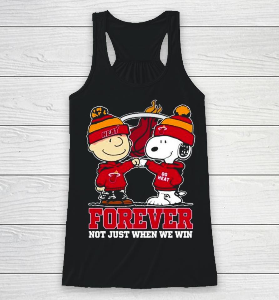 Snoopy Fist Bump Charlie Brown Miami Heat Forever Not Just When We Win Racerback Tank
