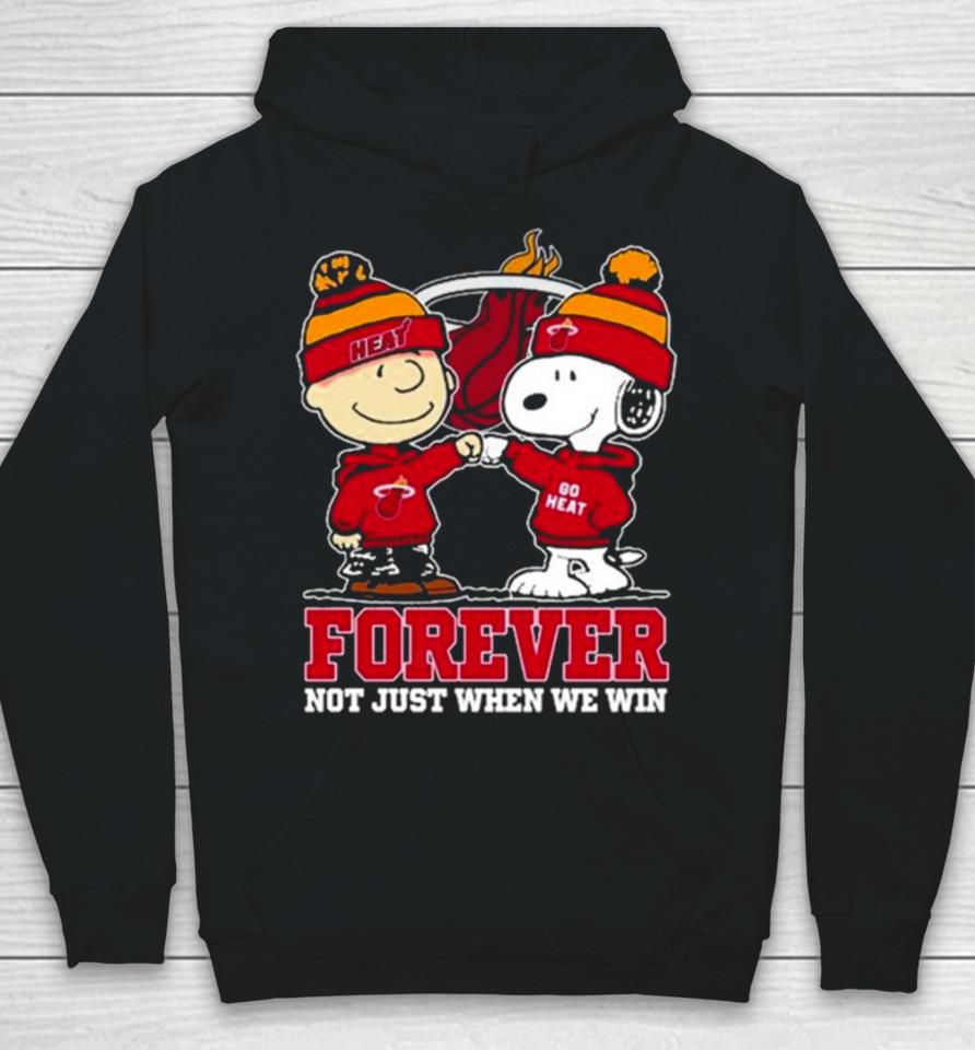 Snoopy Fist Bump Charlie Brown Miami Heat Forever Not Just When We Win Hoodie