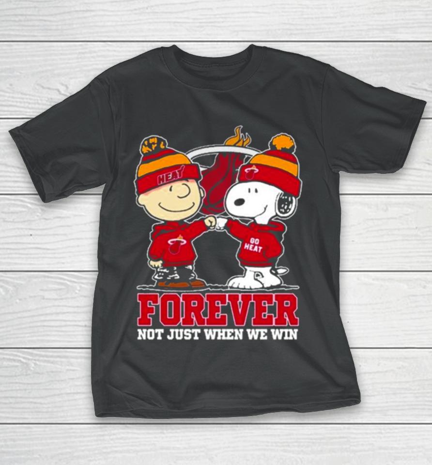 Snoopy Fist Bump Charlie Brown Miami Heat Forever Not Just When We Win T-Shirt